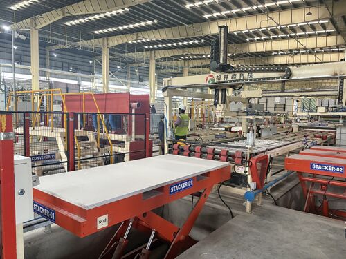 The gypsum ceiling production line purchased by Russian customers