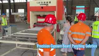 Customer visit for inspection of gypsum board punching machine