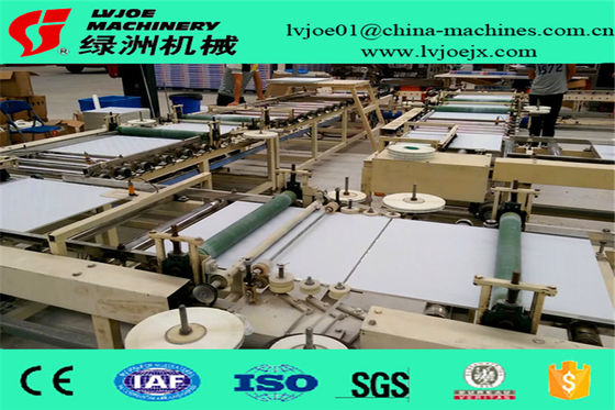 PLC System Gypsum Board Ceiling Tiles PVC Flim Tape Edge Machine 380V