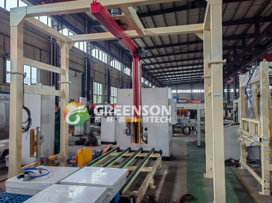 Automatic 60x60cm PVC Coated Gypsum Ceiling Tile Making Machine with 1300mm Effective Laminating and 2-6 Million Sq.m/year Capacity